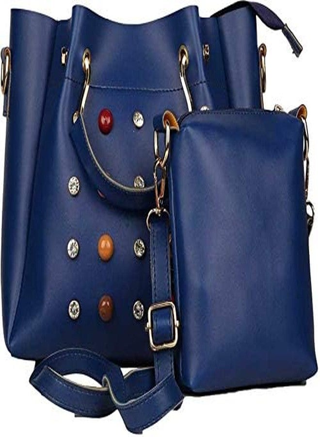 TYPIFY Women's Handbag with Sling Bag (Set of 2) (Tbag341-Blue_Blue) - Image 2